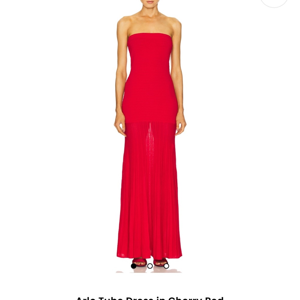 LINE & DOT - Arlo Tube Dress, Red Strapless Dress (Small)